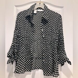 Black and White Polka Dot Women's Top
